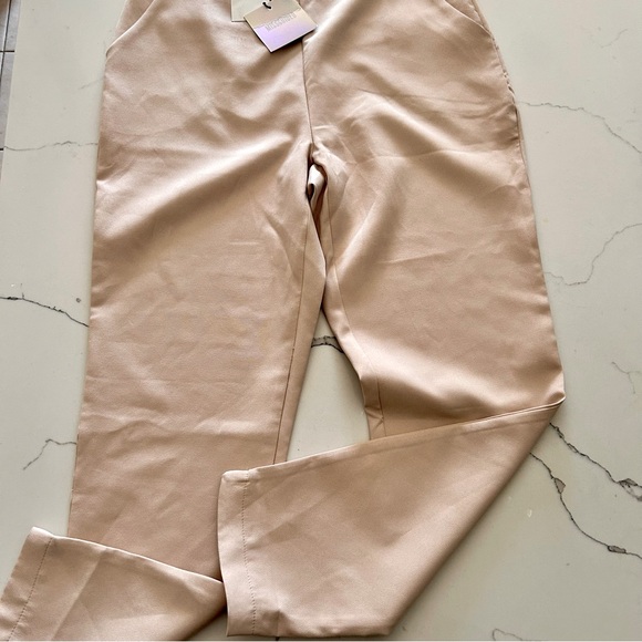 🌸2 for $40 NWT Misguided crepe High Waist Trouser Pink Blush Size M 8 Pants - Picture 1 of 17